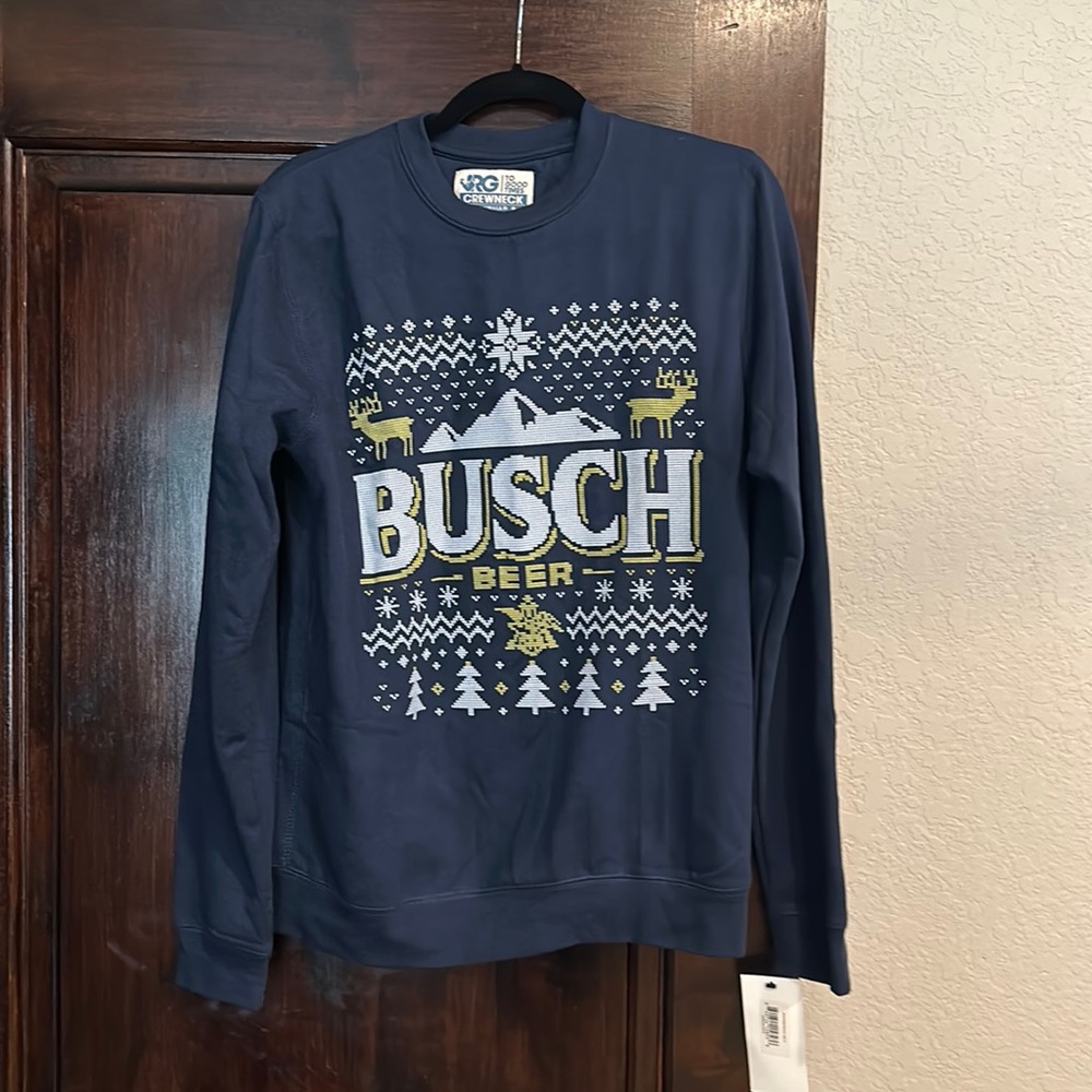 Bush beer holiday crew neck sweatshirt
